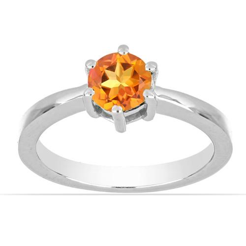 BUY REAL PADPARADSCHA QUARTZ GEMSTONE RING IN 925 SILVER